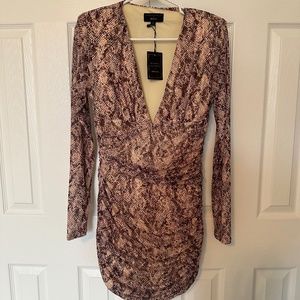 Michael Costello x REVOLVE Antonella Mini Dress. Snake. Never Worn. Medium